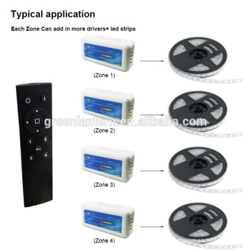 a tira conduzida 4 o controlador remoto conduzido RGB da zona 2.4G RF adota o controle o mais avançado de PWM